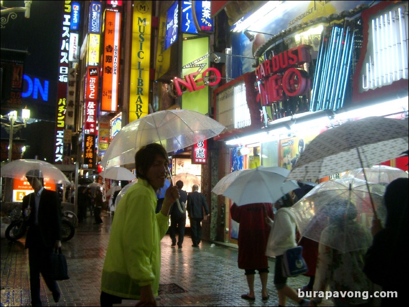 East Shinjuku at night.