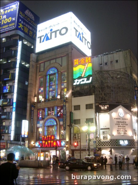 East Shinjuku at night.