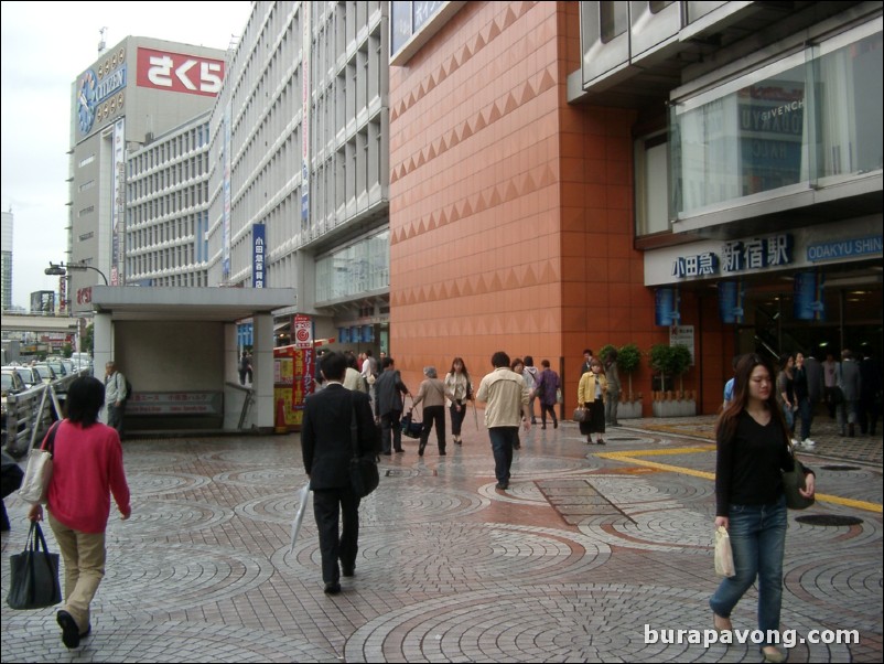 Outside Shinjuku station.