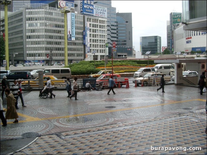 Outside Shinjuku station.