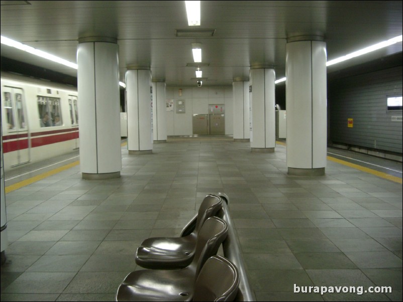 Inside Shinjuku station.