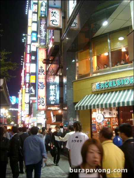 East Shinjuku at night.