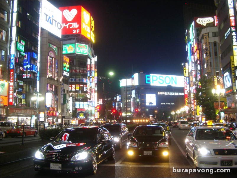 East Shinjuku at night.