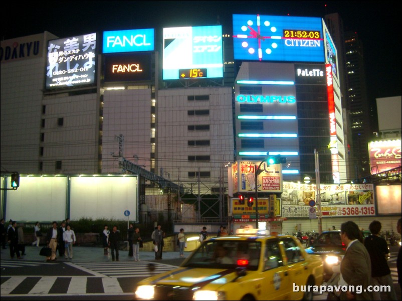 East Shinjuku at night.