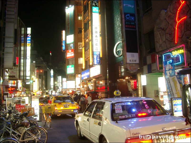 East Shinjuku at night.