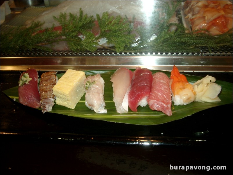 Sushi in Tsukiji.