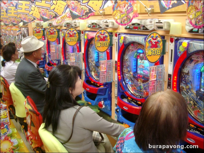 People playing pachinko, Ameyayokocho (Ameyoko Arcade).