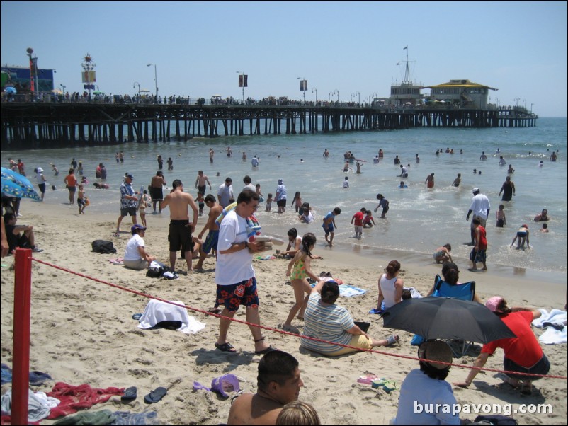 Beach at Santa Monica Pier.