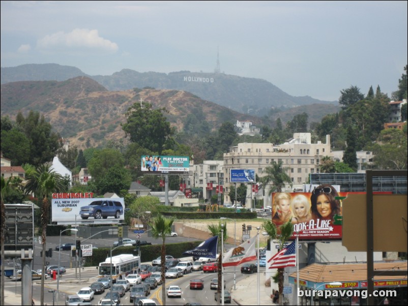 View of the Hollywood Sign from Hollywood and Highland Center.