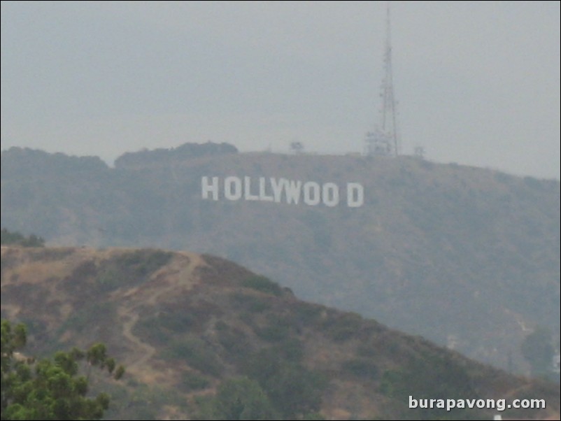 View of the Hollywood Sign from Hollywood and Highland Center.