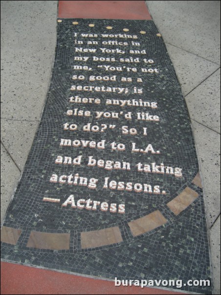 One of the tiles in the ground at Hollywood and Highland Center.