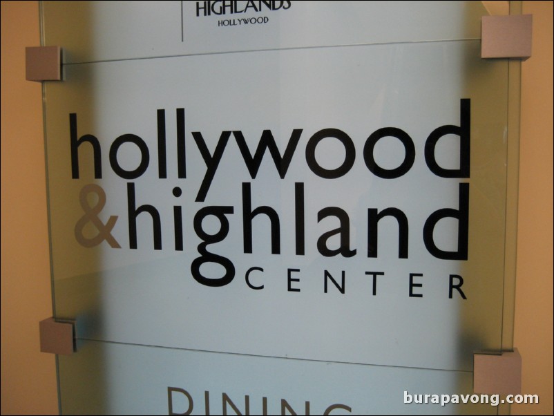 Sign for Hollywood and Highland Center.