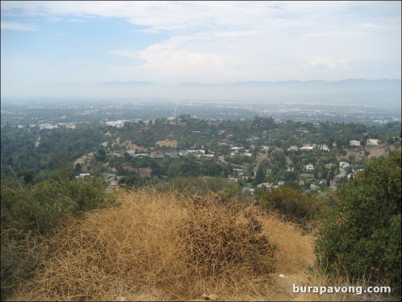 View from atop the Hollywood Hills, Mulholland Drive.