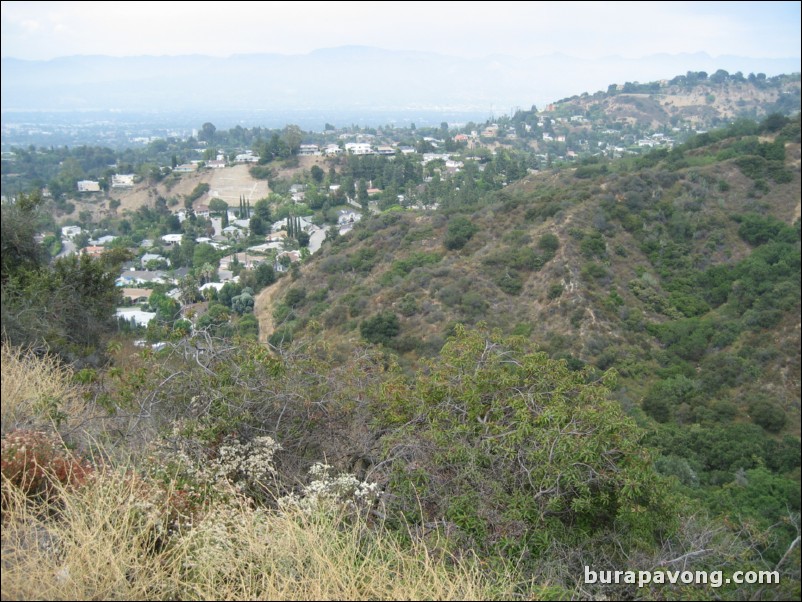 View from atop the Hollywood Hills, Mulholland Drive.