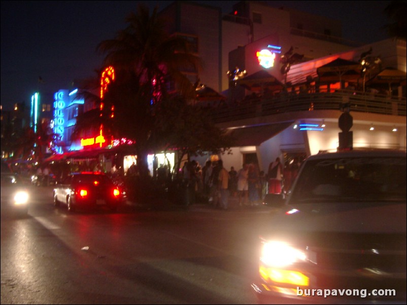 South Beach at night.