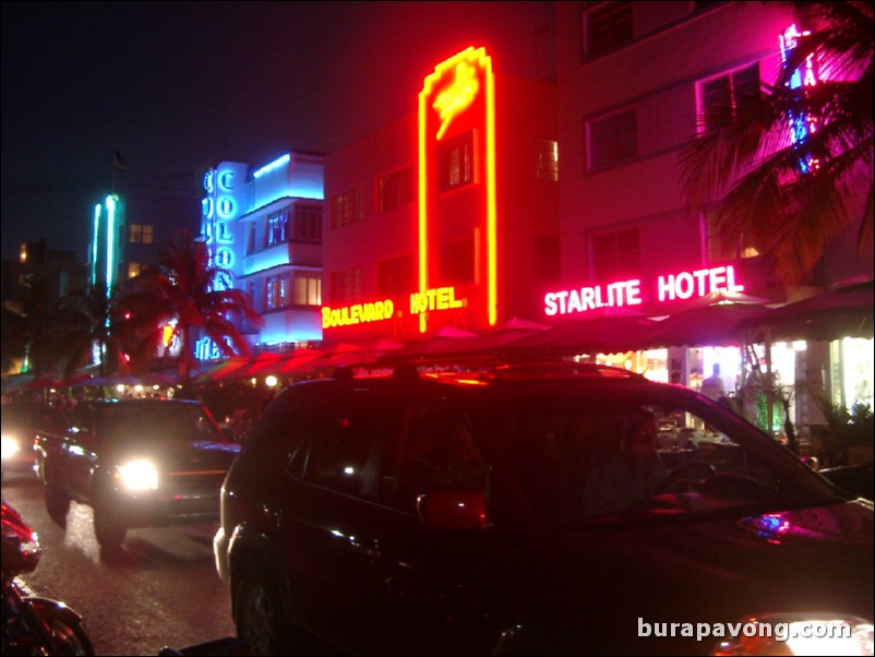 South Beach at night.