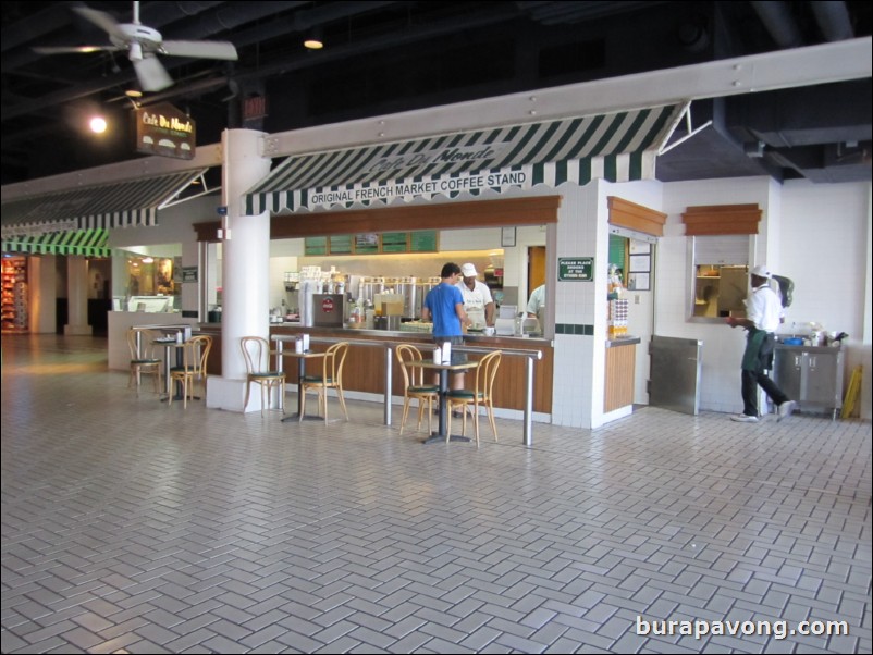 Cafe du Monde inside Riverwalk Marketplace Mall.