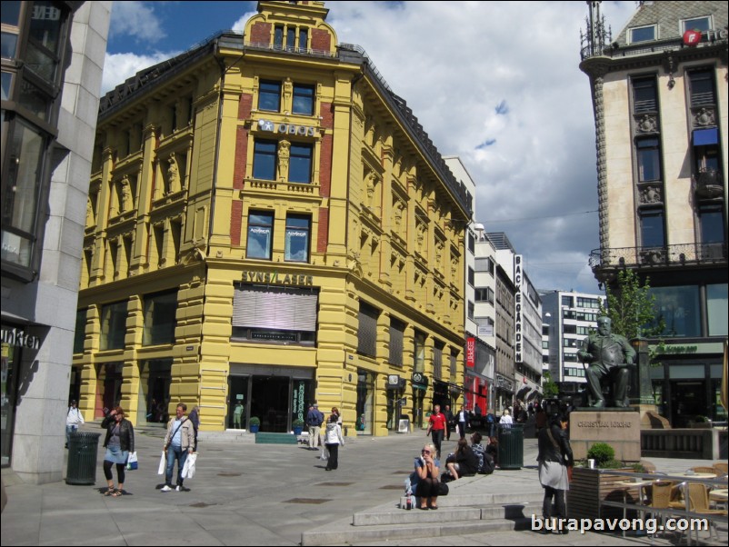 Downtown Oslo and shopping district.