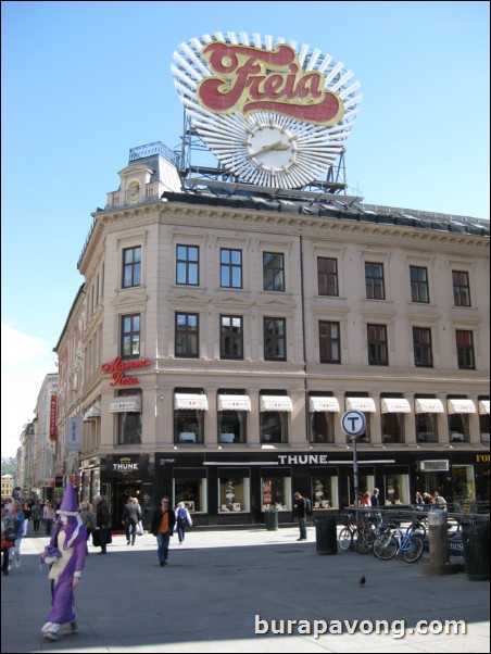 Downtown Oslo and shopping district.