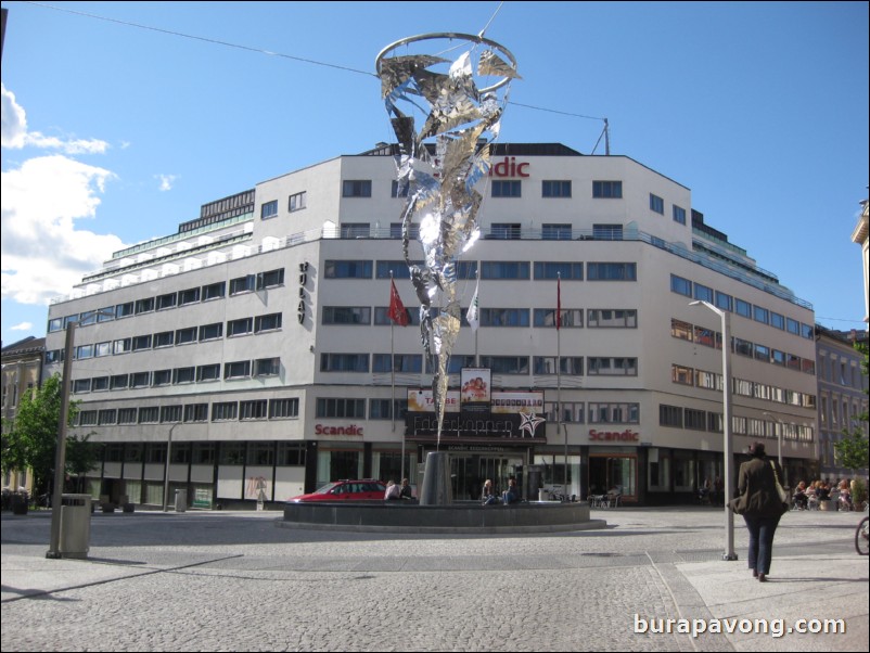 Downtown Oslo and shopping district.