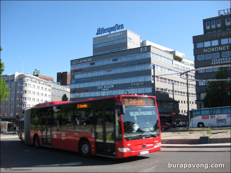 Downtown Oslo and shopping district.