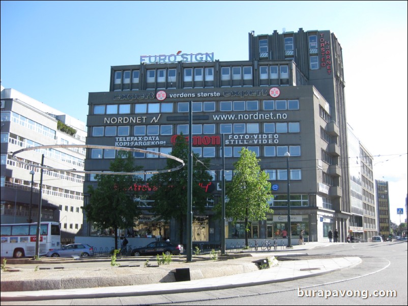 Downtown Oslo and shopping district.