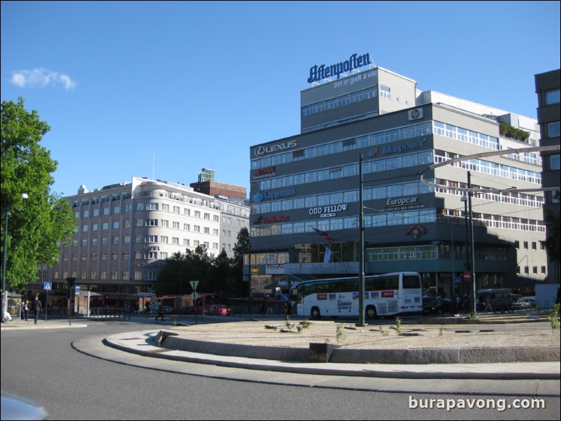 Downtown Oslo and shopping district.