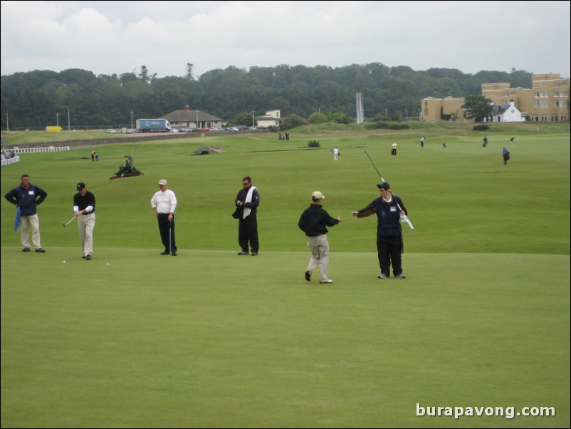 Olly congratulating me on shooting 20 under for the round.