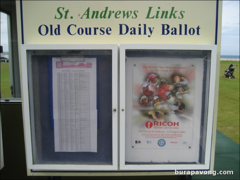 The Old Course Daily Ballot.