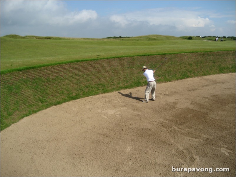 In the enormous Shell bunker at No. 11.