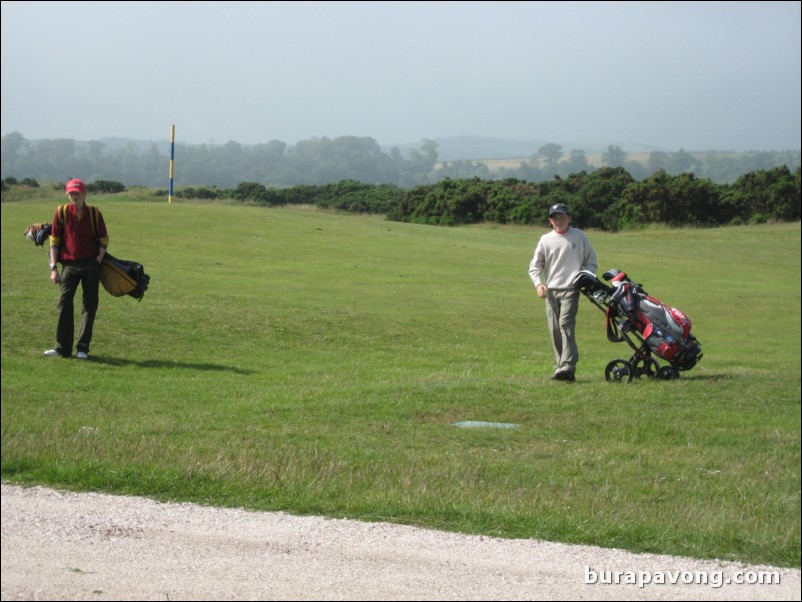 Some kids watching us play from the Eden Course.