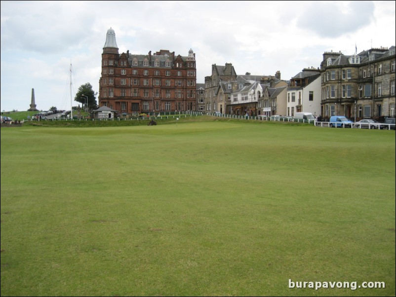 Approaching the No. 18 green.