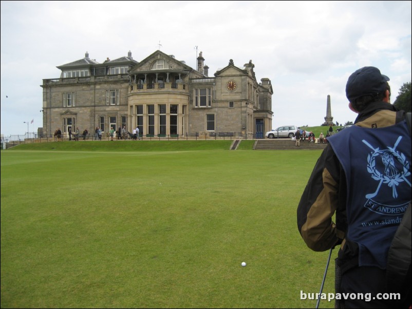 Approaching the No. 18 green.