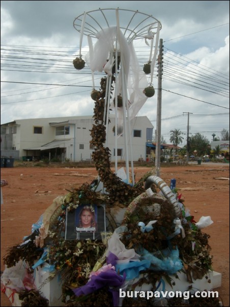 A small memorial in Khao Lak, one year after the tsunami.