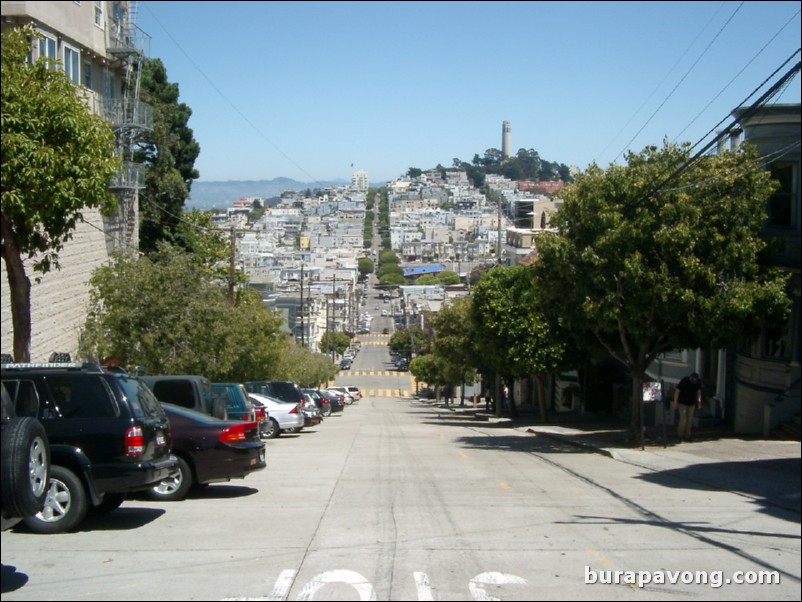 Looking down Lombard.