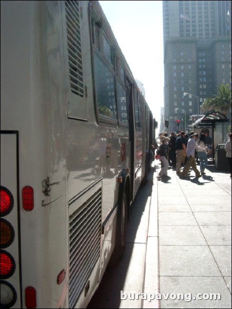 Downtown. Muni bus.