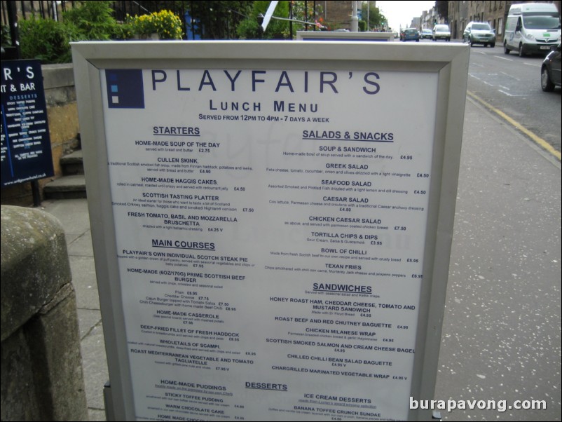 Playfair's restaurant.