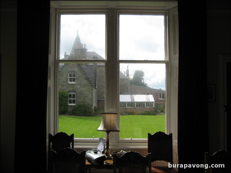 View of the guesthouse from Mrs. Hippisley's dining room.