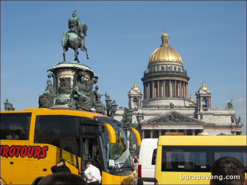 St Isaac's Square with the monument of Nicolas I and St Isaac's Cathedral.