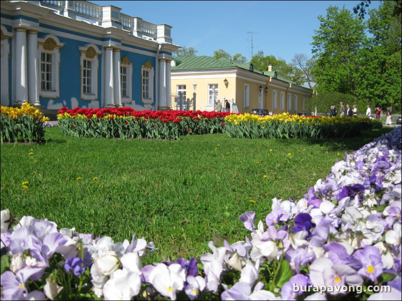 Outside Catherine's Palace in Tsarkoye Selo (Tsar's Village).