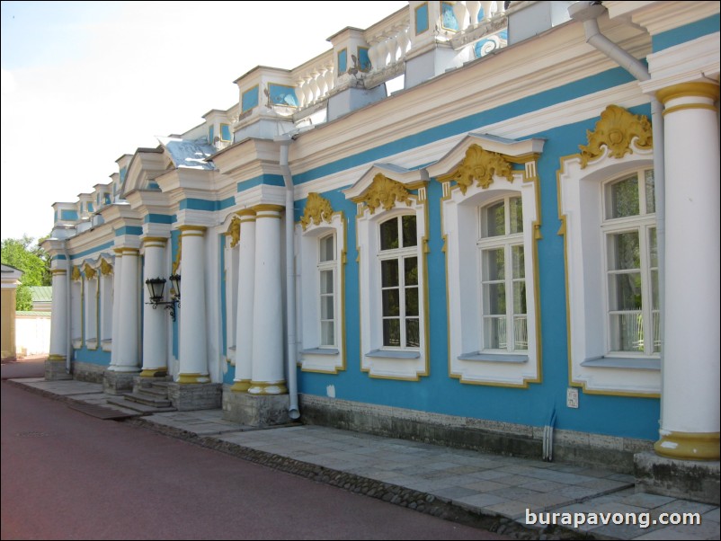 Outside Catherine's Palace in Tsarkoye Selo (Tsar's Village).