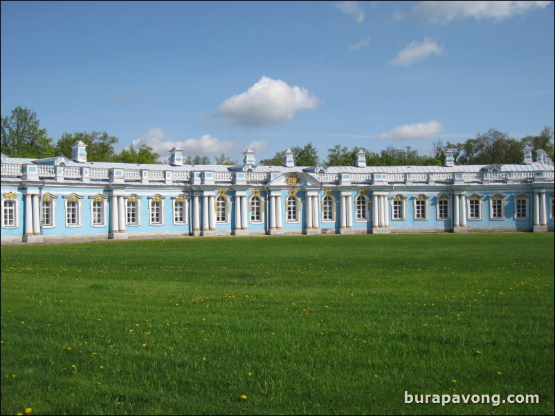 Outside Catherine's Palace in Tsarkoye Selo (Tsar's Village).