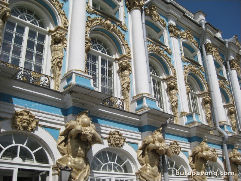 Outside Catherine's Palace in Tsarkoye Selo (Tsar's Village).