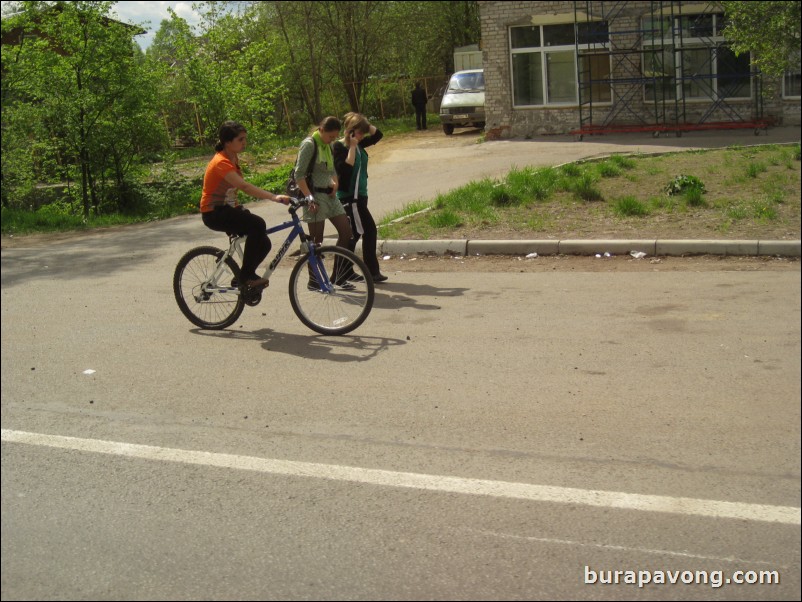 Small neighborhoods spotted along the highway headed towards Peterhof from Pushkin.