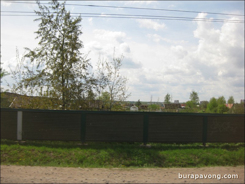 Small neighborhoods spotted along the highway headed towards Peterhof from Pushkin.