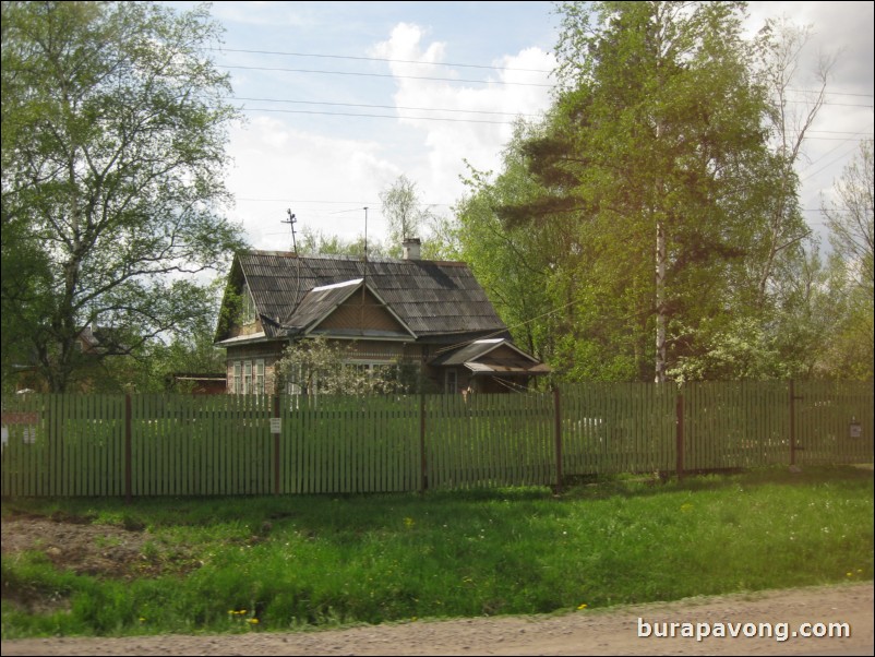 Small neighborhoods spotted along the highway headed towards Peterhof from Pushkin.