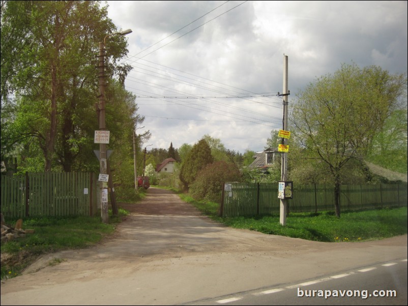 Small neighborhoods spotted along the highway headed towards Peterhof from Pushkin.