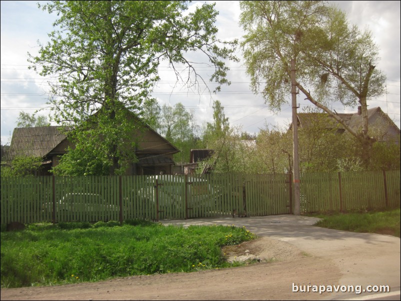 Small neighborhoods spotted along the highway headed towards Peterhof from Pushkin.