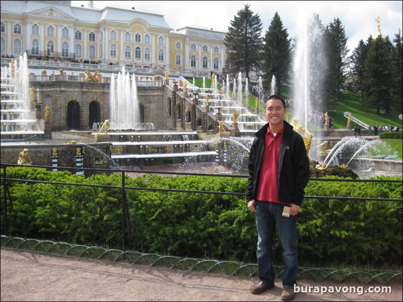 The Grand Cascade, Samson Fountain, and Sea Channel at Peterhof Palace.