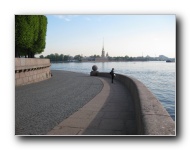 Downtown St. Petersburg / The Spit of Bazil (Vasilyevsky) Island. River Neva and Peter and Paul Fortress in background.